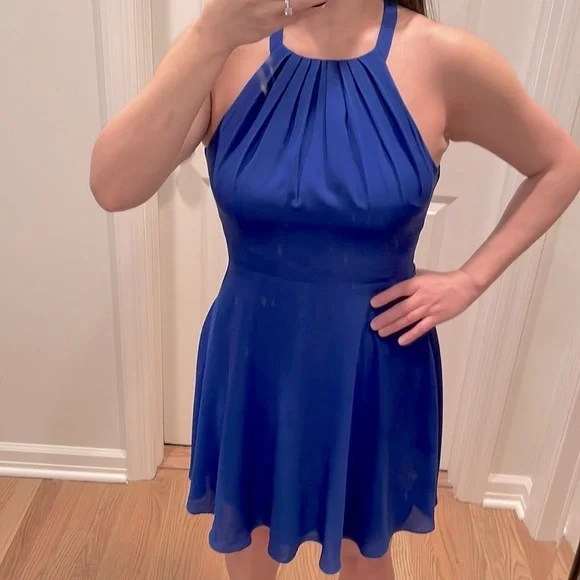 3for$15 Halter neck blue dress - Picture 3 of 9